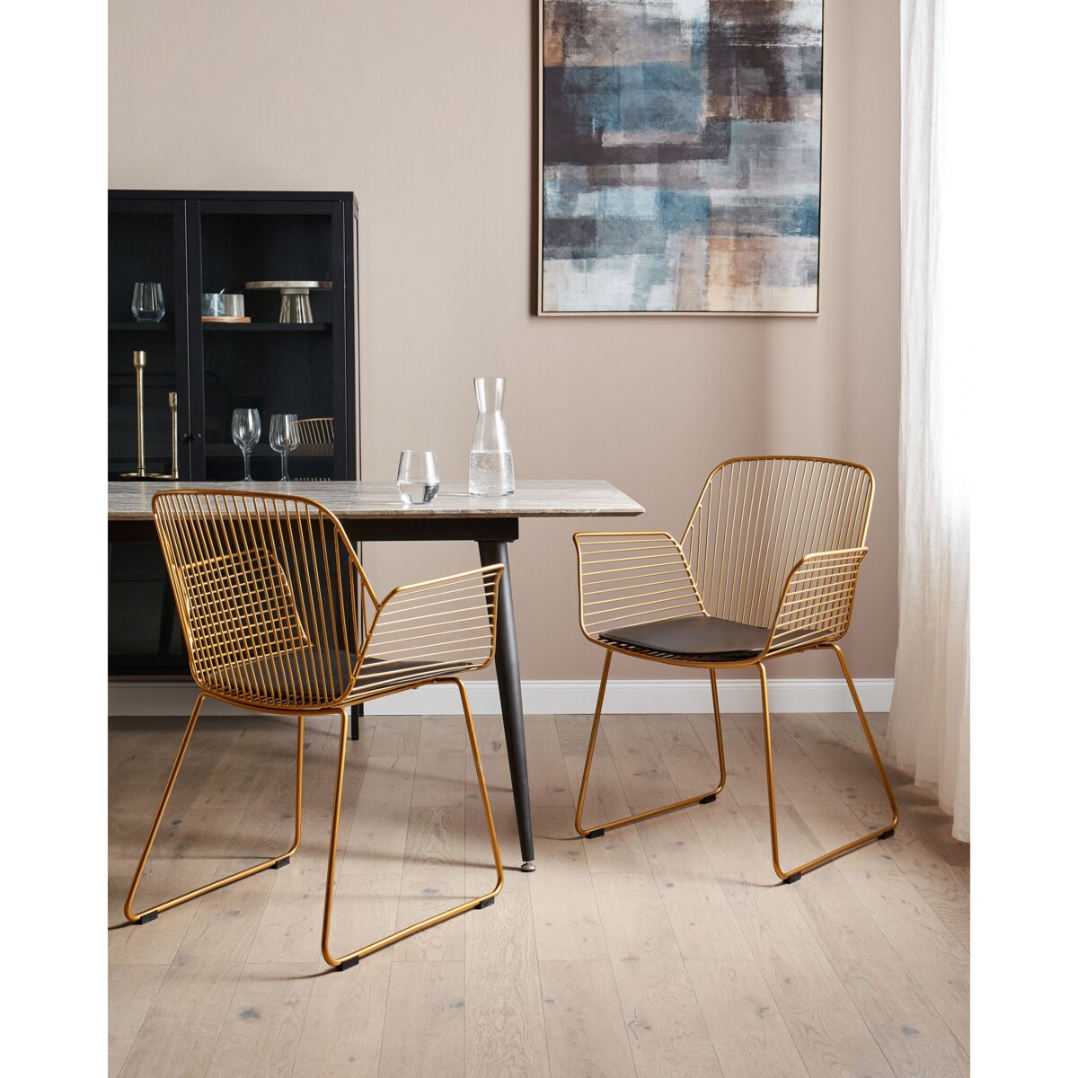 Zestaw 2 krzeseł do jadalni złoty APPLETON