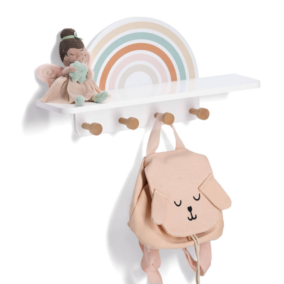 Wieszak ścienny z półeczką RAINBOW