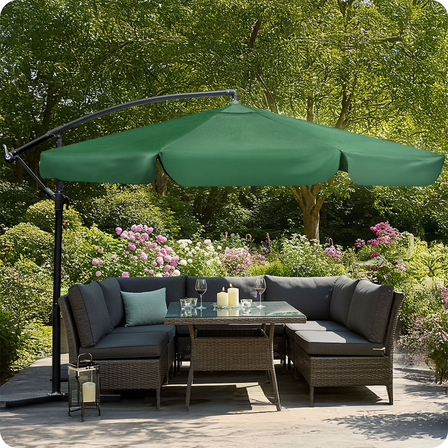 Parasol ogrodowy składany z wysięgnikiem pokrowiec 6 segmentów ø 350cm Plonos