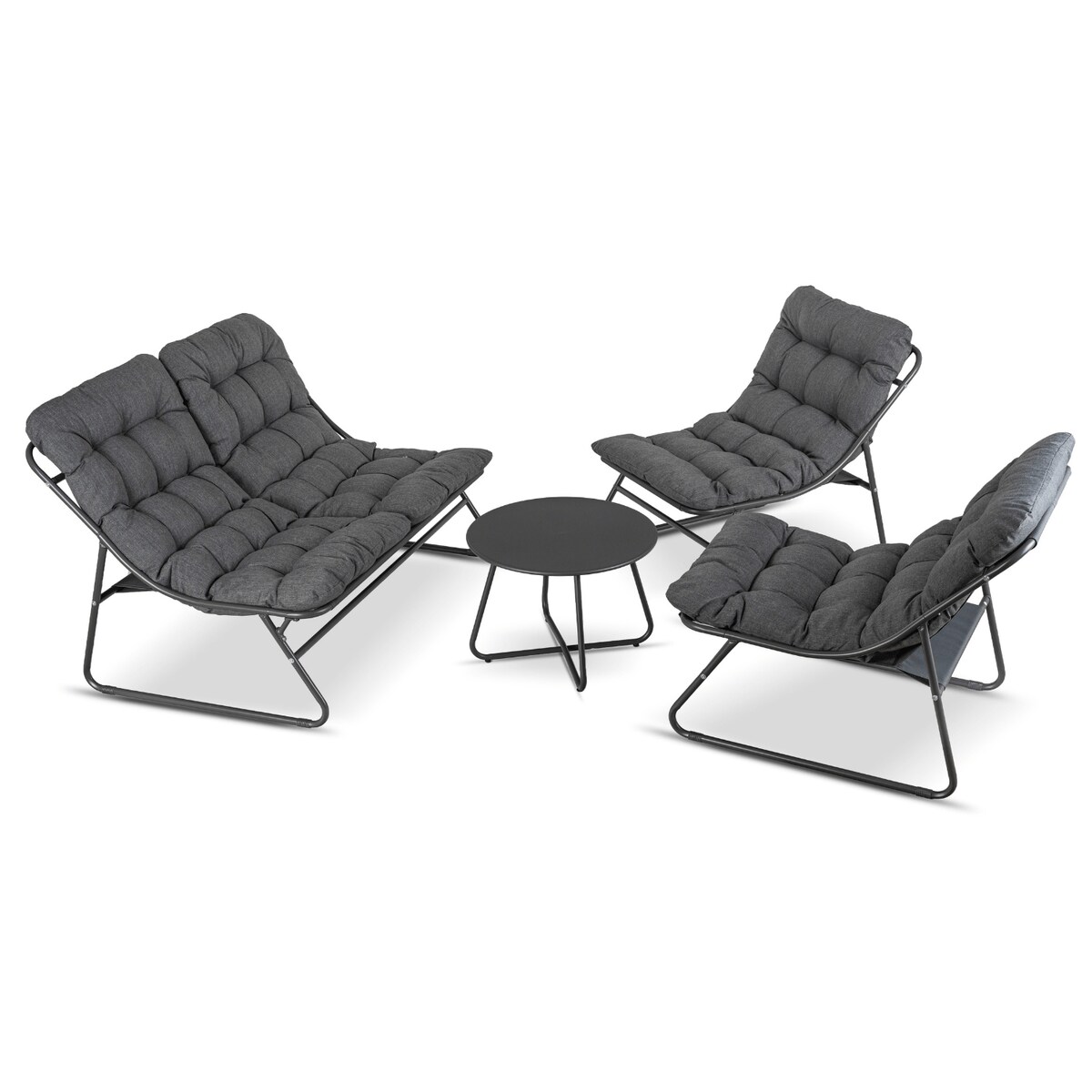 Zestaw Mebli Ogrodowych Wypoczynkowy Na Taras Ogród Działkę Szary MEGARA