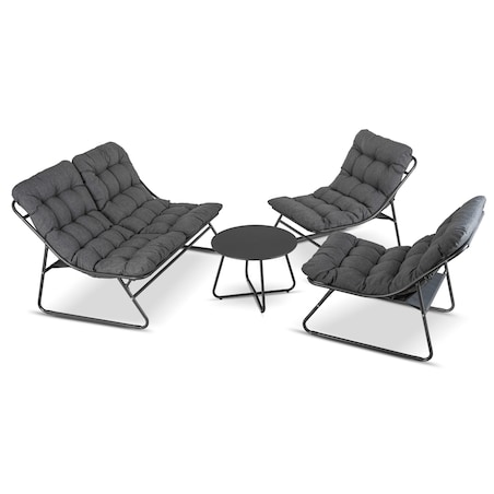 Zestaw Mebli Ogrodowych Wypoczynkowy Na Taras Ogród Działkę Szary MEGARA