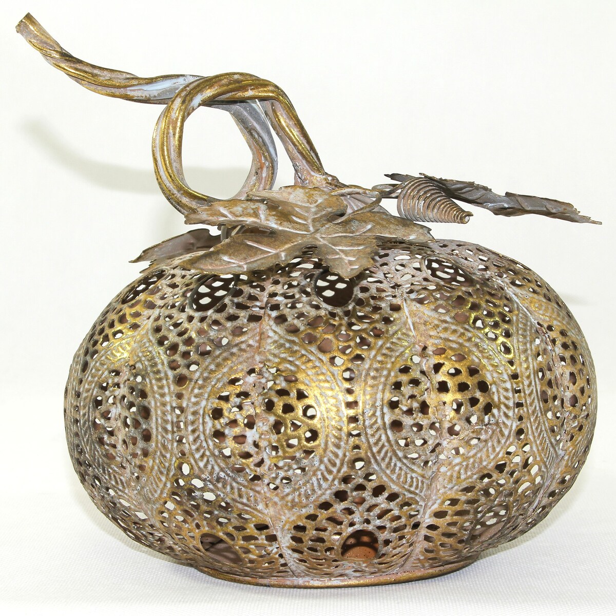 Lampion metalowy - ażurowa dynia 21x19x19 cm PUMBAT-2
