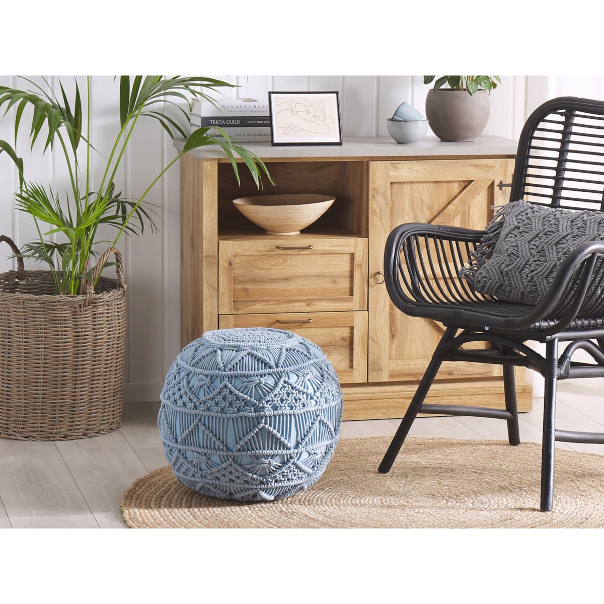 Puf ⌀ 40 cm niebieski KAYSERI