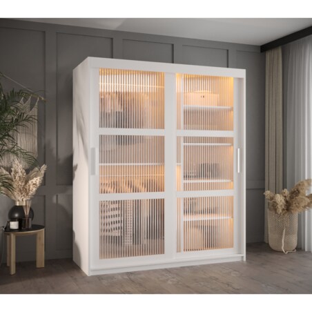 Szafa przesuwna Garderoba FLUTES 150 biały