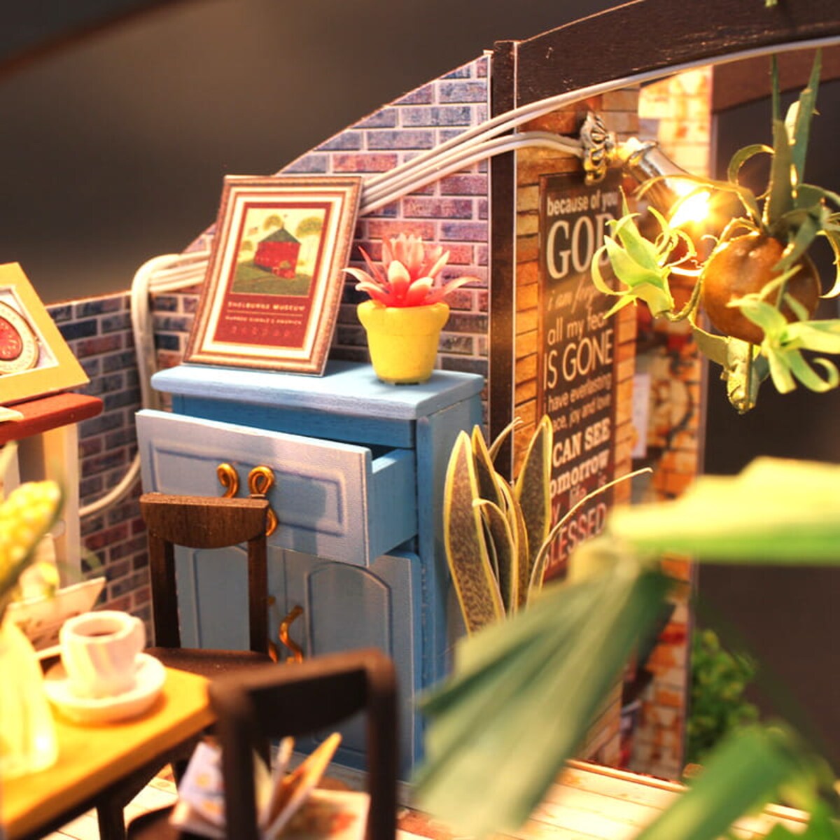 Miniaturowy domek - Kawa o poranku