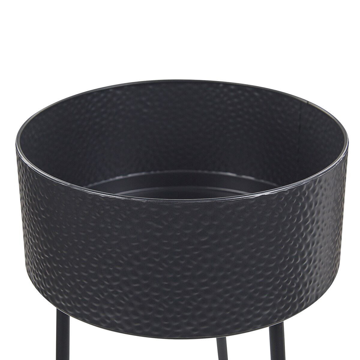 Kwietnik LEIKA 29 cm Czarny Metal
