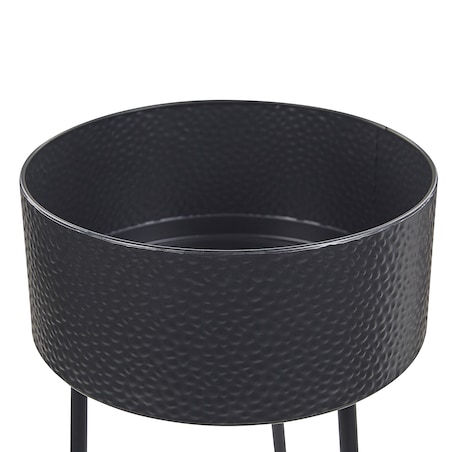 Kwietnik LEIKA 29 cm Czarny Metal