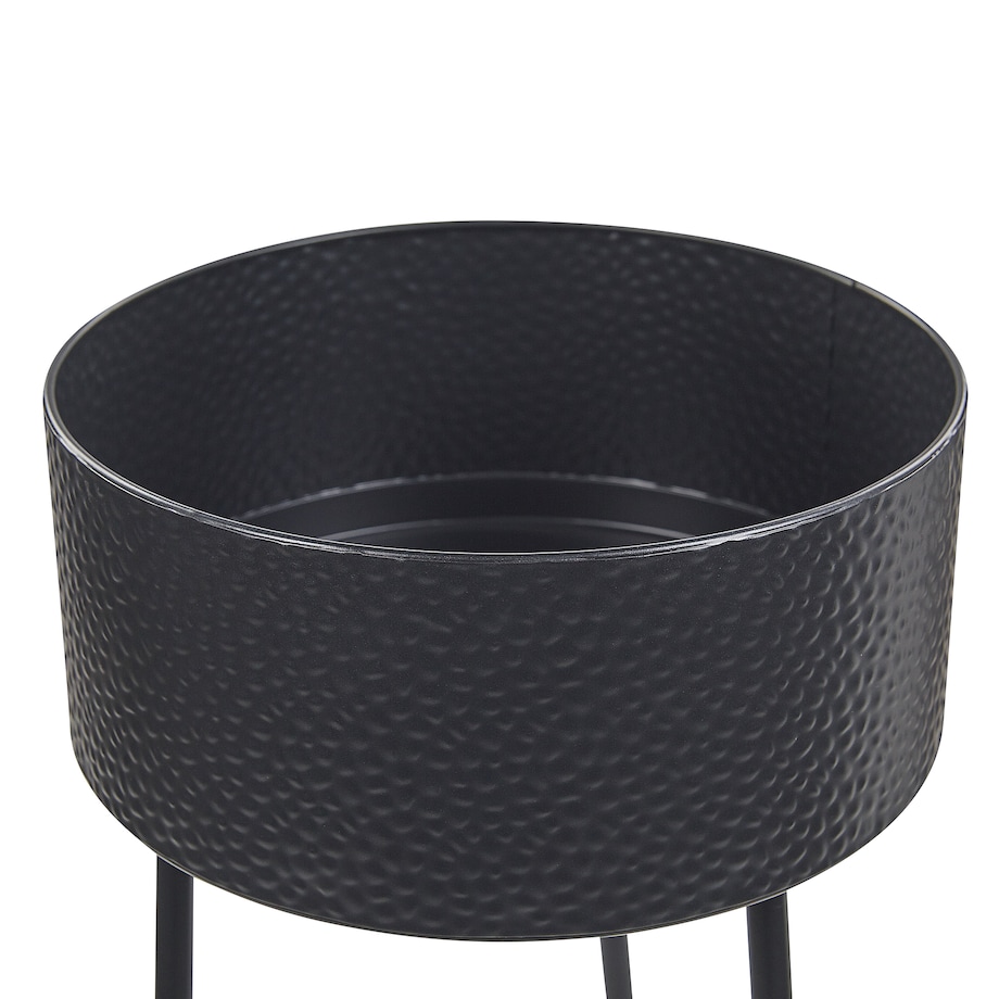 Kwietnik LEIKA 29 cm Czarny Metal