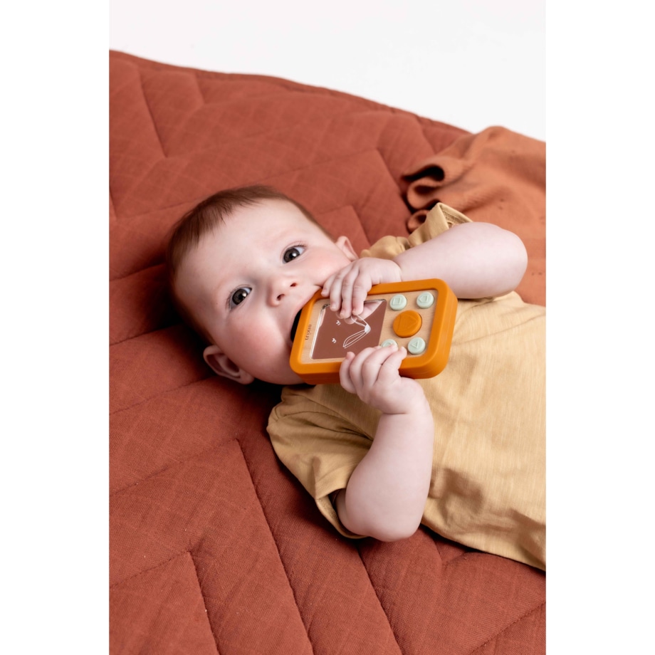 Drewniany silikonowy telefon dla niemowląt - Lis