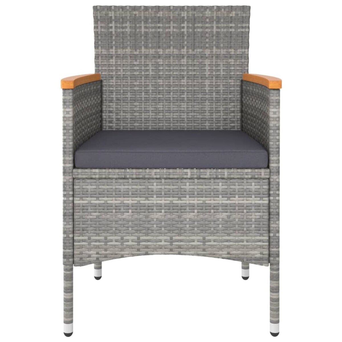 vidaXL 5-cz. zestaw mebli ogrodowych, polirattan i szkło, szary