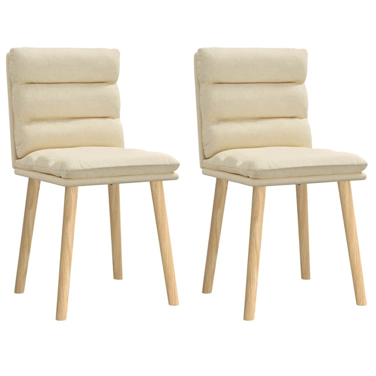 vidaXL Krzesła stołowe, 2 szt., kremowe, obite tkaniną