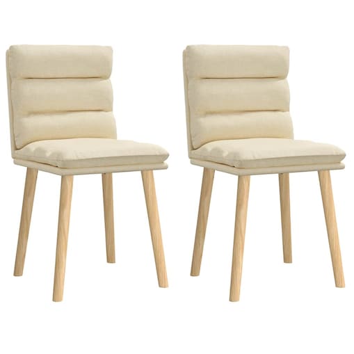 vidaXL Krzesła stołowe, 2 szt., kremowe, obite tkaniną