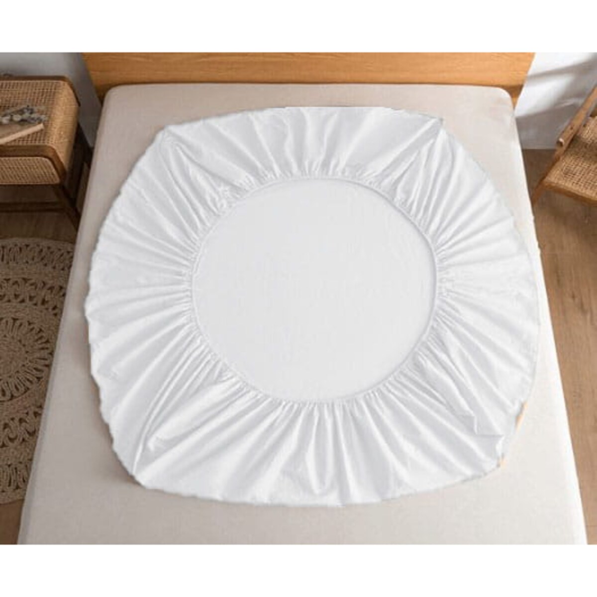 Prześcieradło hotelowe bawełniane 200x220 cm z tkaniny PREMIUM BIAŁE NA GUMCE