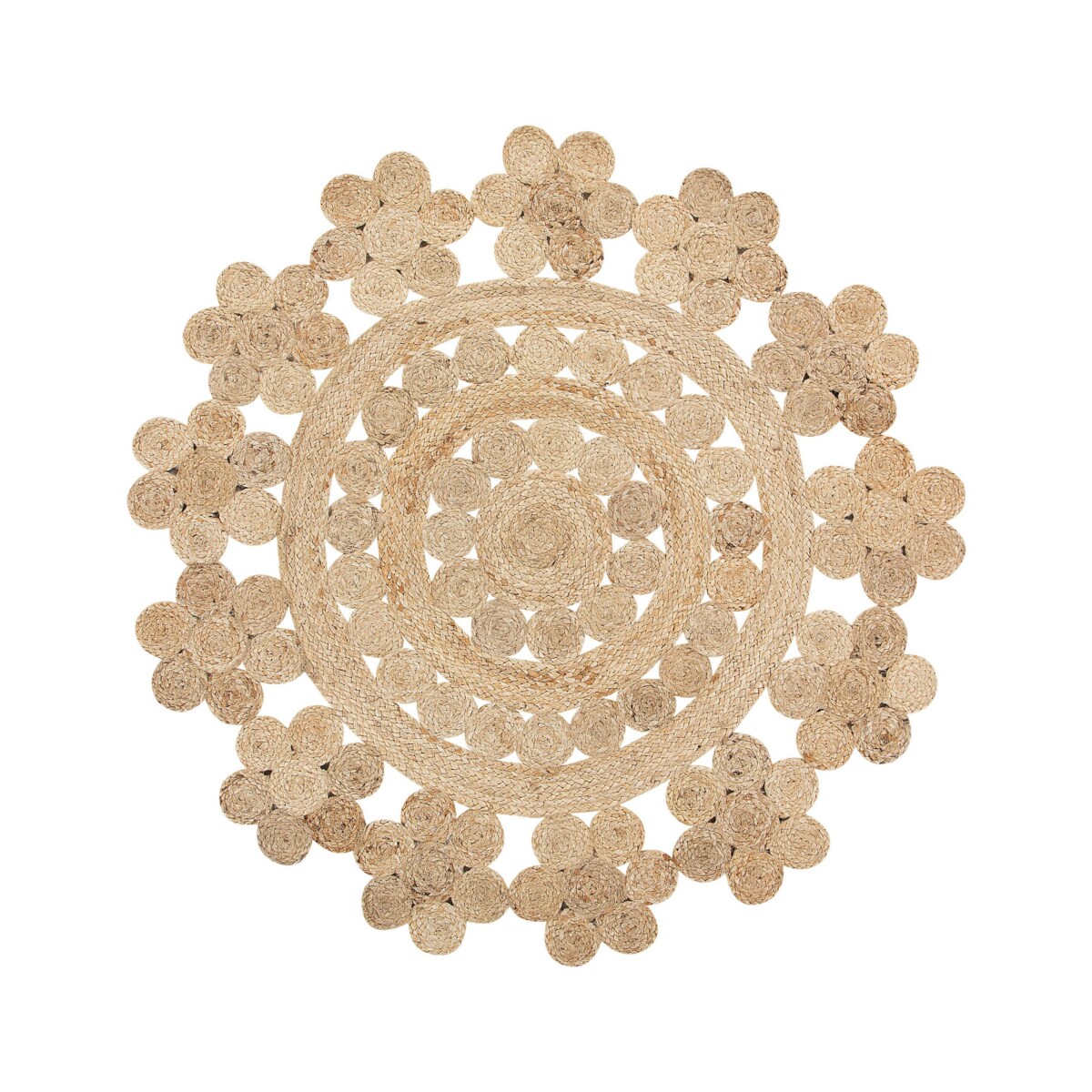Dywan okrągły z juty ø 120 cm beżowy BIRECIK