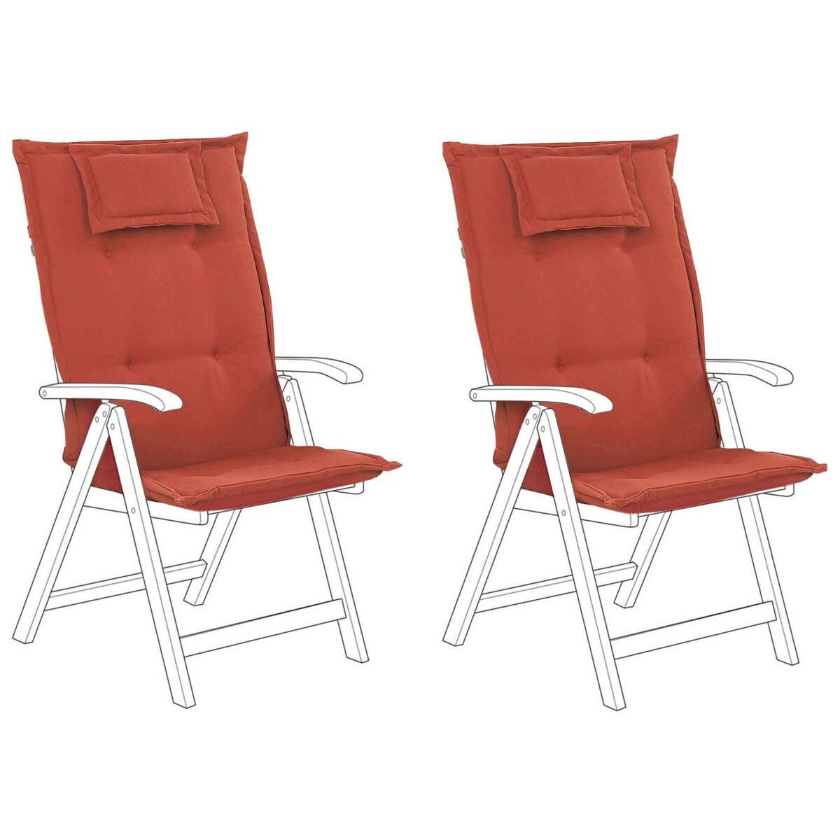 Zestaw 2 poduszek na krzesła ogrodowe czerwony TOSCANA/JAVA