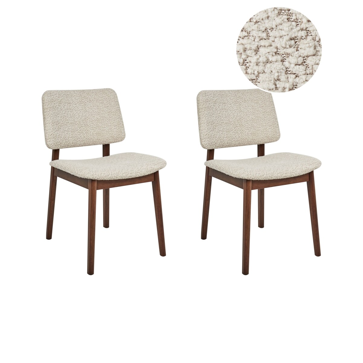 Zestaw 2 krzeseł do jadalni BLANE Drewno kauczukowe Beżowy