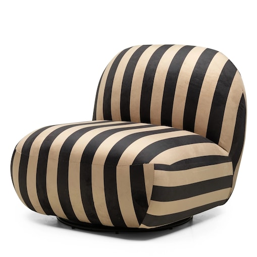 Fotel obrotowy 73x85x85 cm TENNO brązowo-czarne pasy