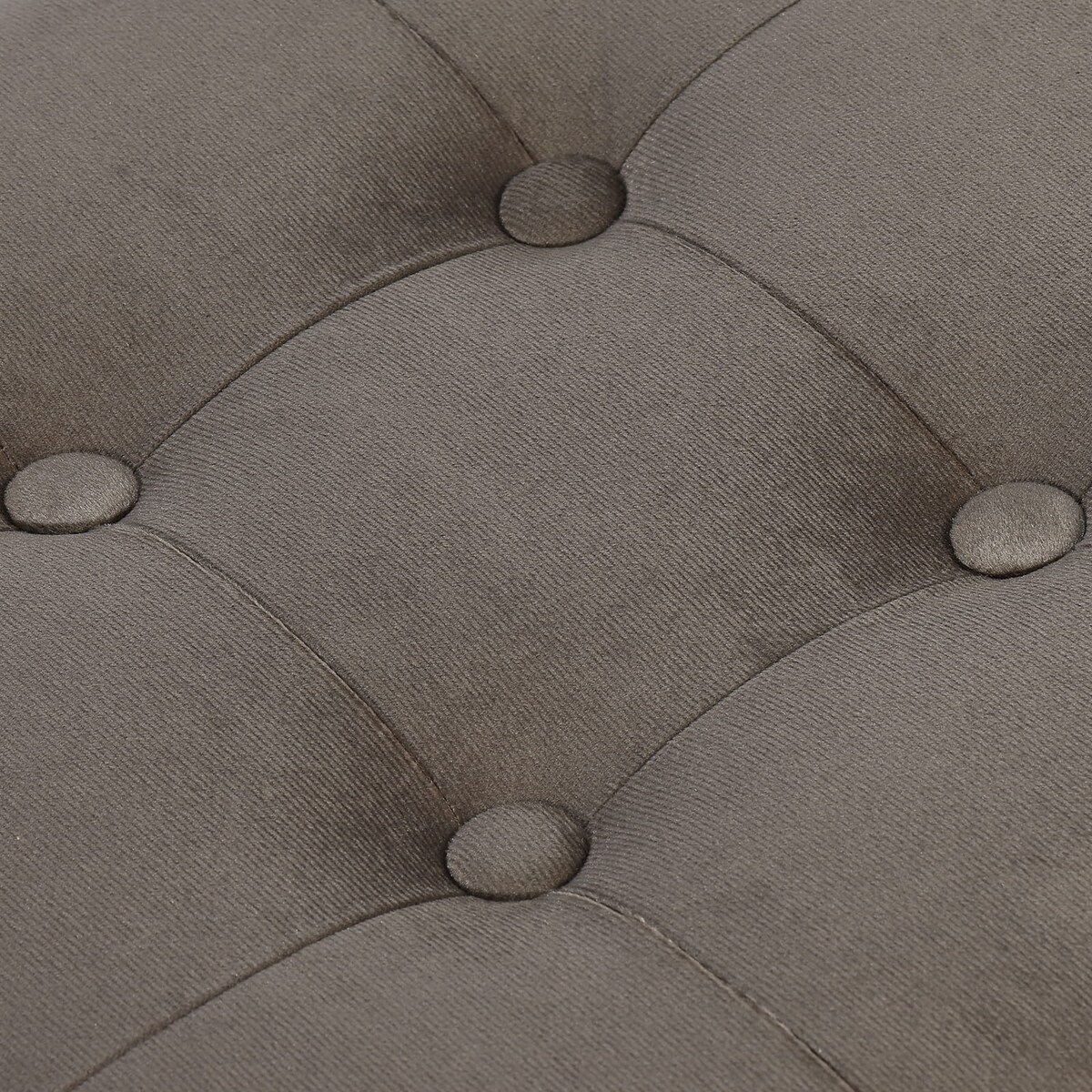 Pufa Składana L Z Guzikami - 38X38X38Cm Aksamit Brąz