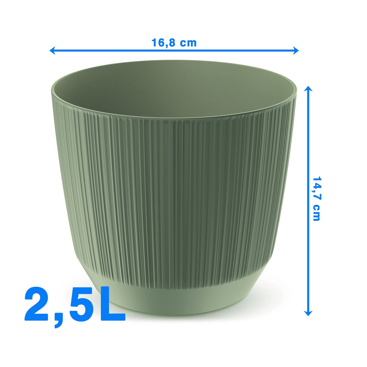 Doniczka Osłonka Domowa 16,8 Cm Ryfo Na Stół Parapet Do Domu Zielona