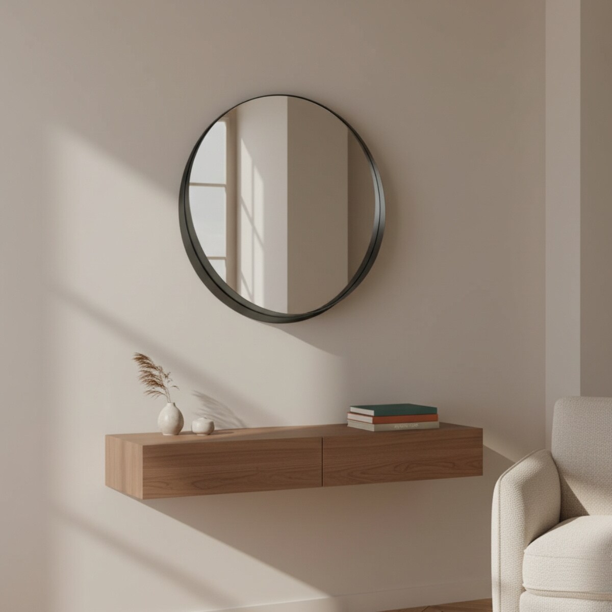 Okrągłe lustro ścienne SVEA, Ø 50 cm