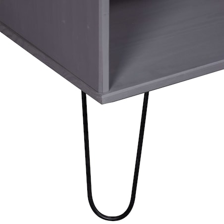 vidaXL Stolik kawowy York, szary, lite drewno sosnowe