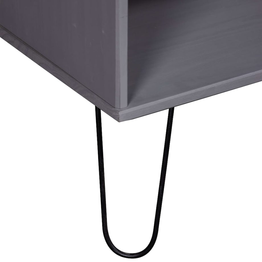 vidaXL Stolik kawowy York, szary, lite drewno sosnowe