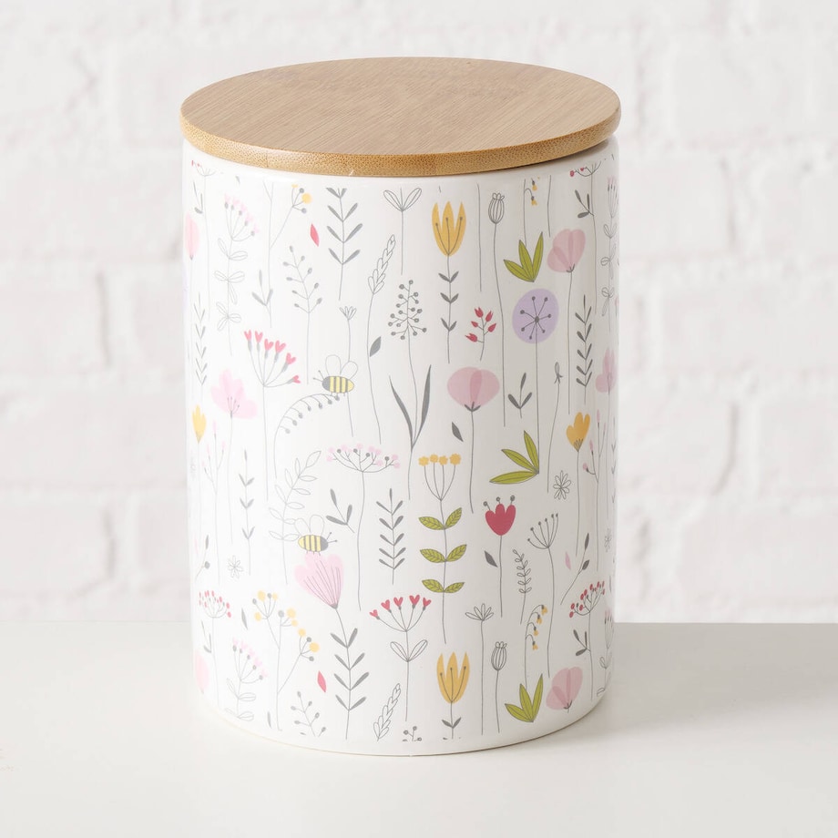 Pojemniki kuchenne ceramiczne w polne kwiaty FLORINA, 2 sztuki