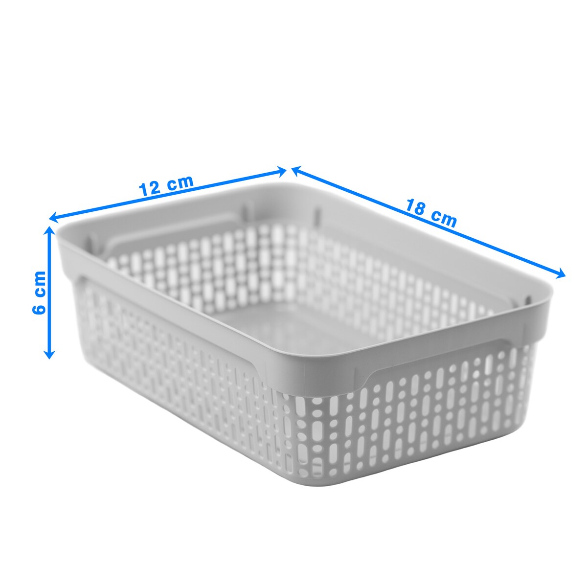 Koszyk Ażurowy Koszyczek XS Plastikowy Na Kosmetyki Do Łazienki Pudełko Pojemnik Do Szuflady Jasnoszary