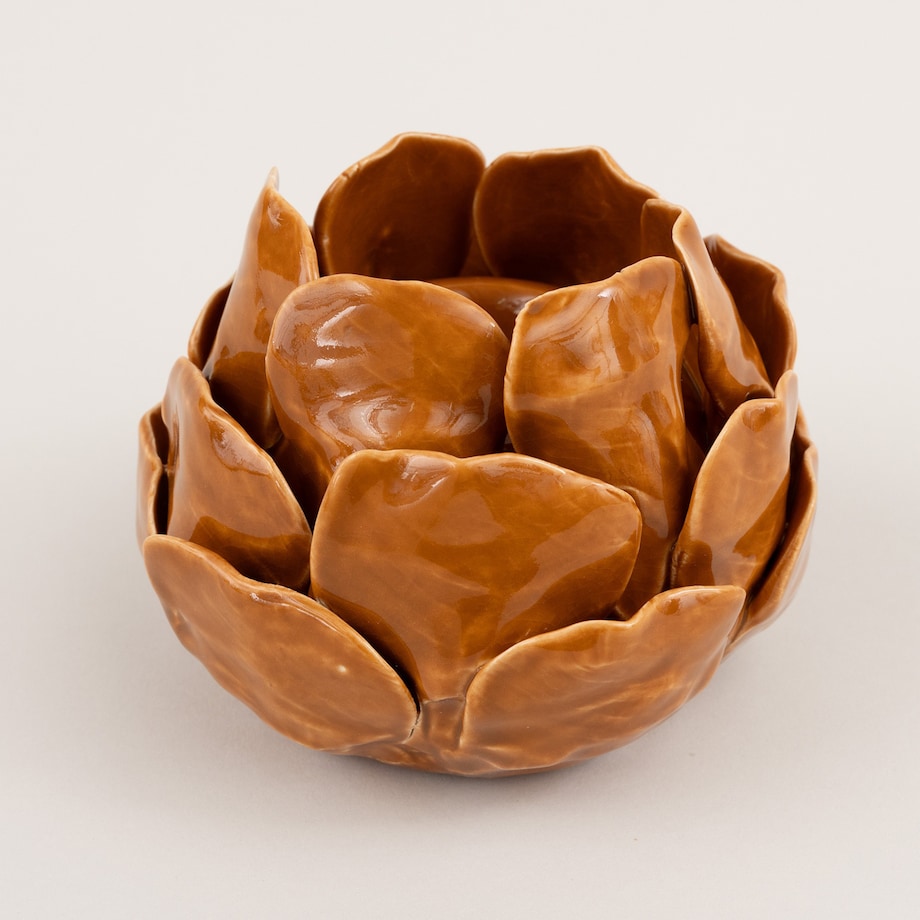 Świecznik Petalia light brown 10 cm, 13x10 cm