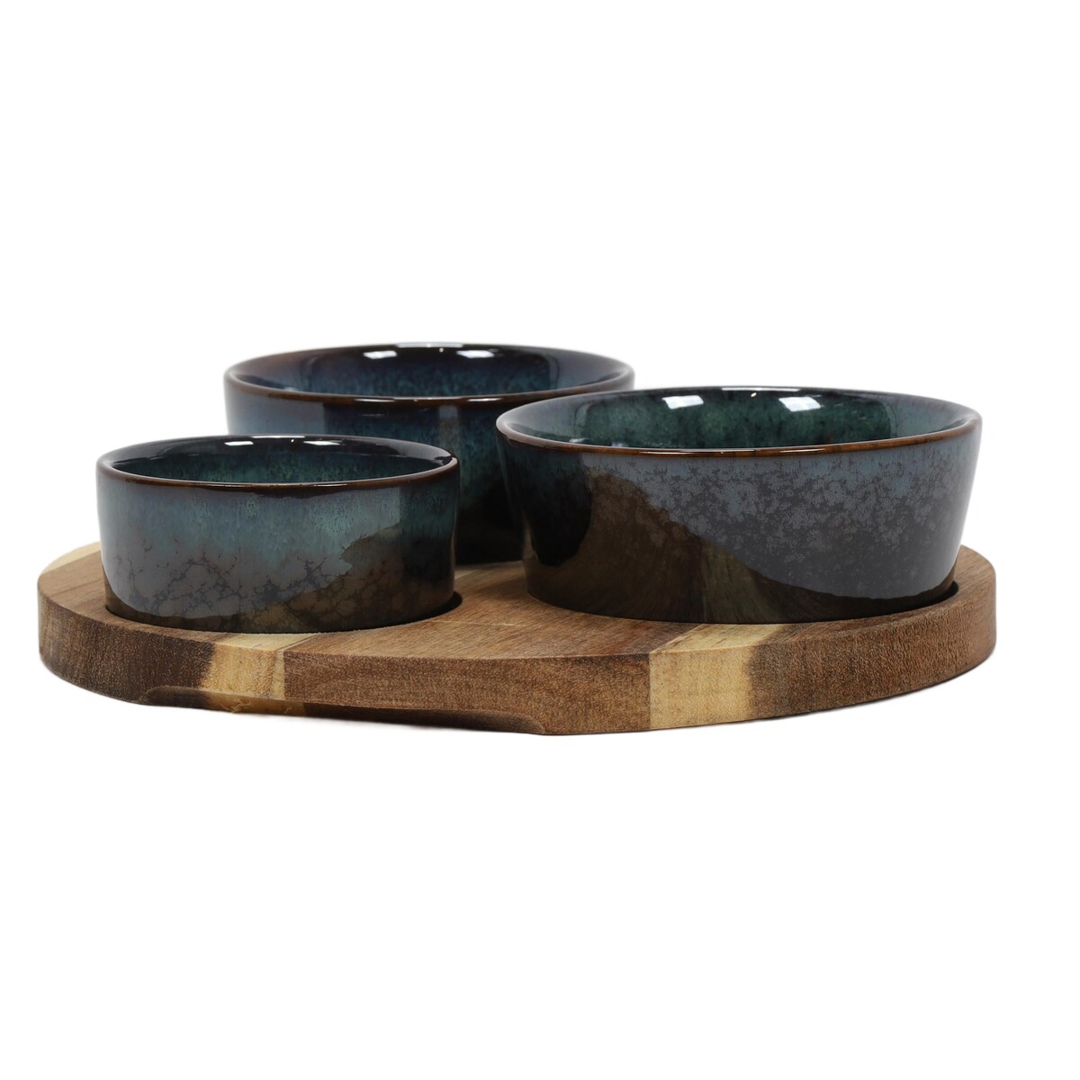 Taca na przekąski z miseczkami z kamionki, Ø 20 cm