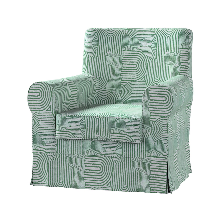 Pokrowiec na fotel Ektorp Jennylund, miętowe łuki na kremowym tle, 78 x 85 x 84 cm, Cosy Home