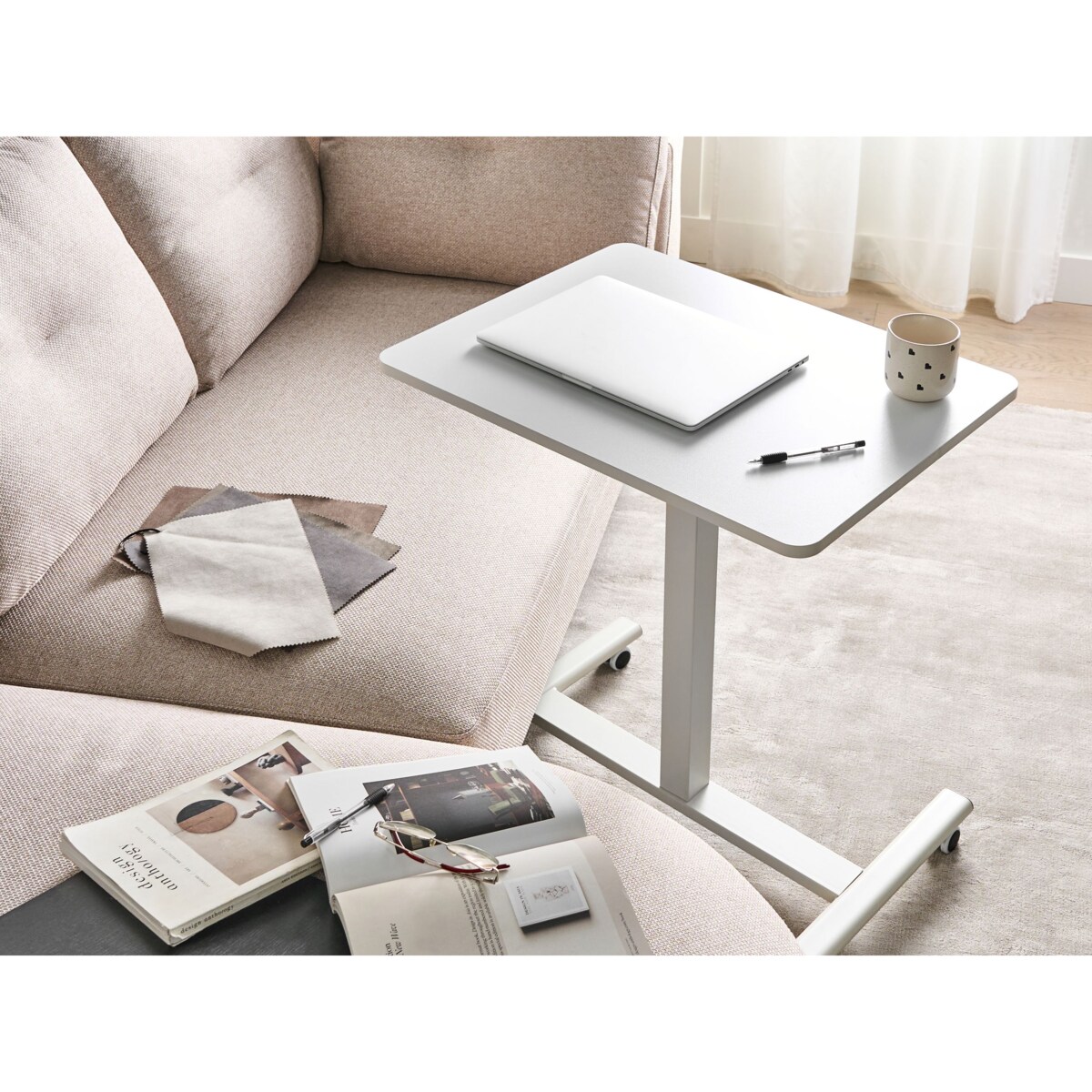Regulowany stolik pod laptopa ACADEMIA 65 cm 48 cm Biały