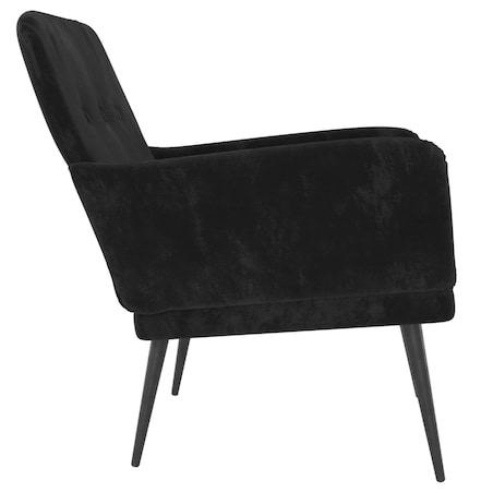 vidaXL Fotel, czarny, 62x79x79 cm, obity aksamitem