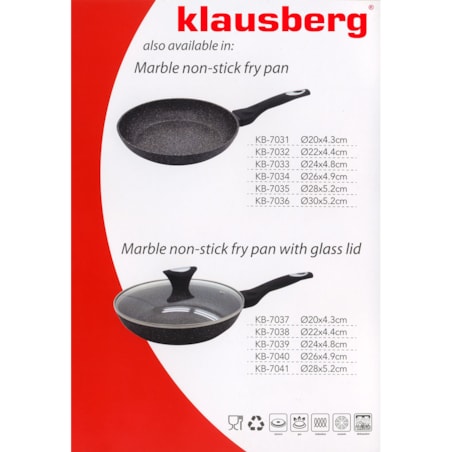 Patelnia granitowa 30cm indukcja gaz KLAUSBERG Marmo Gold