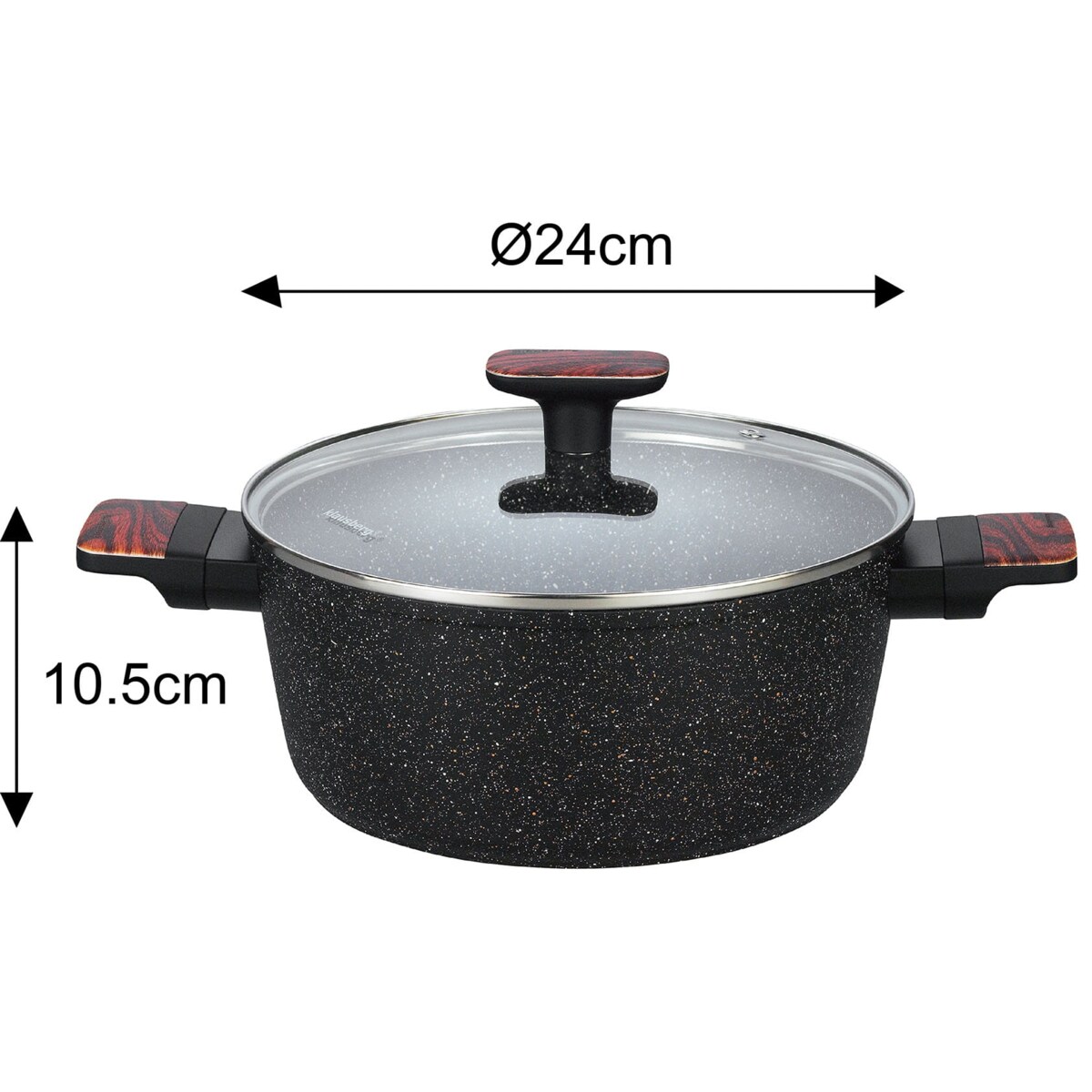 Komplet garnków z marmurkową powłoką nieprzywierającą 12-ele KLAUSBERG