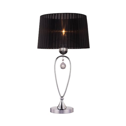 Klasyczna lampa stojąca Bello na stół glamour czarna chrom
