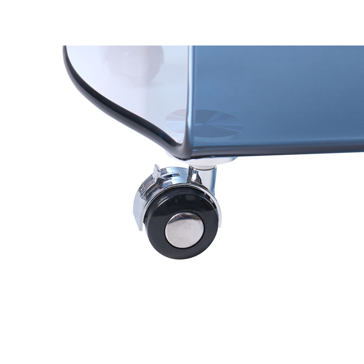 Stolik pomocniczy MINTO Szkło hartowane Niebieski Z kółkami