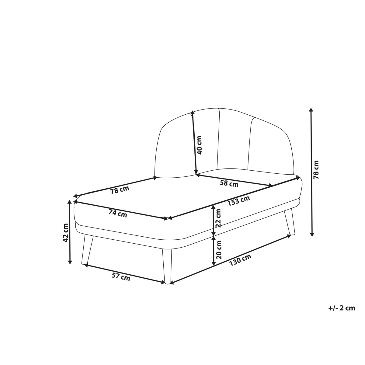 Szezlong prawostronny jasnobeżowy TANLAY