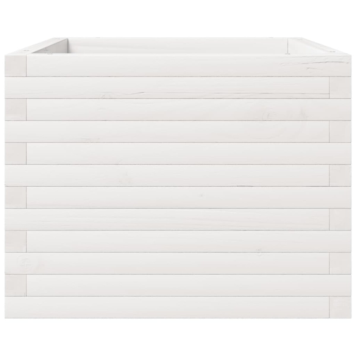 vidaXL Donica ogrodowa, biała, 60x60x49,5 cm, lite drewno sosnowe