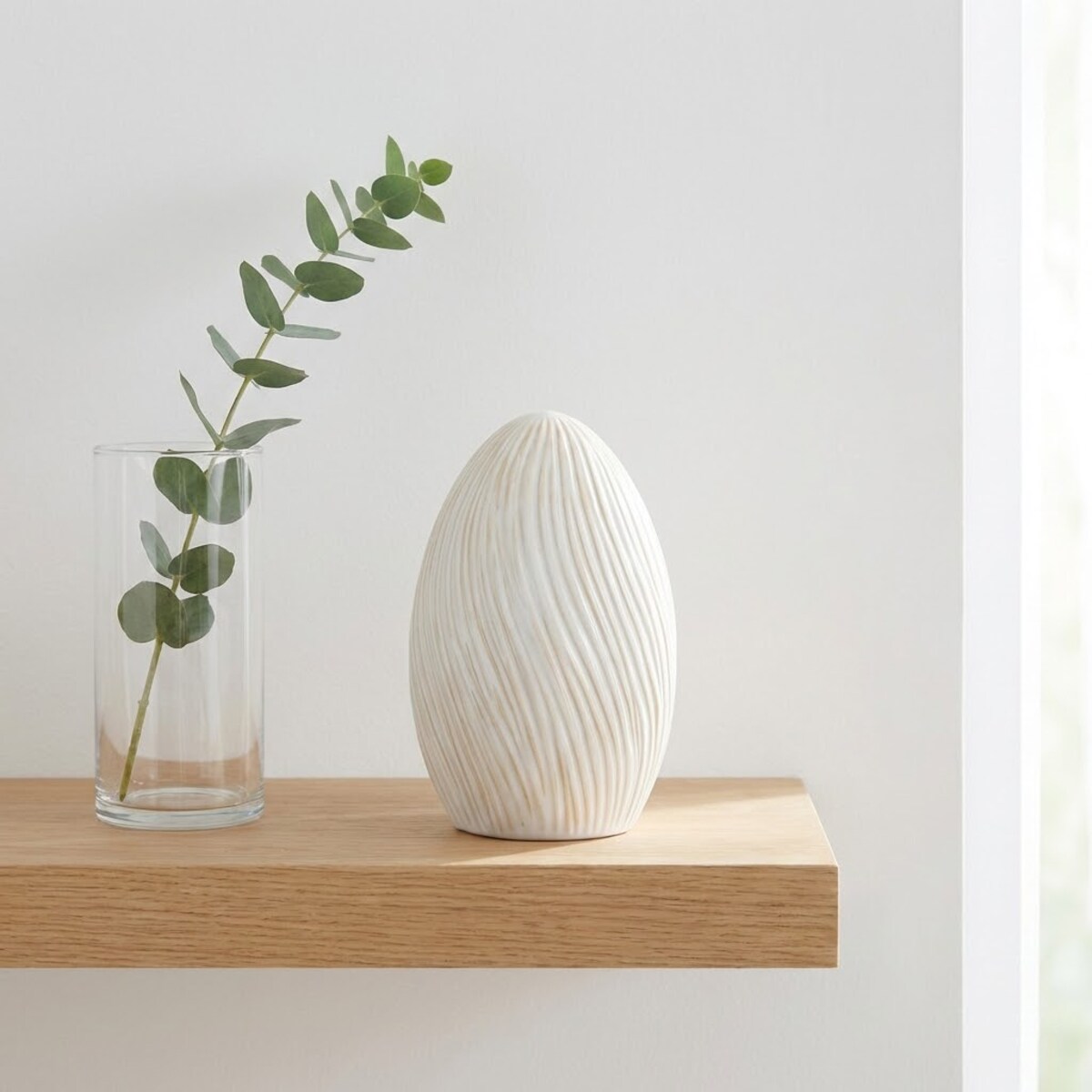 FIGURKA JAJKO JAJO WIELKANOCNA BIAŁA NA WIELKANOC OZDOBA ŚWIĄTECZNA 17cm