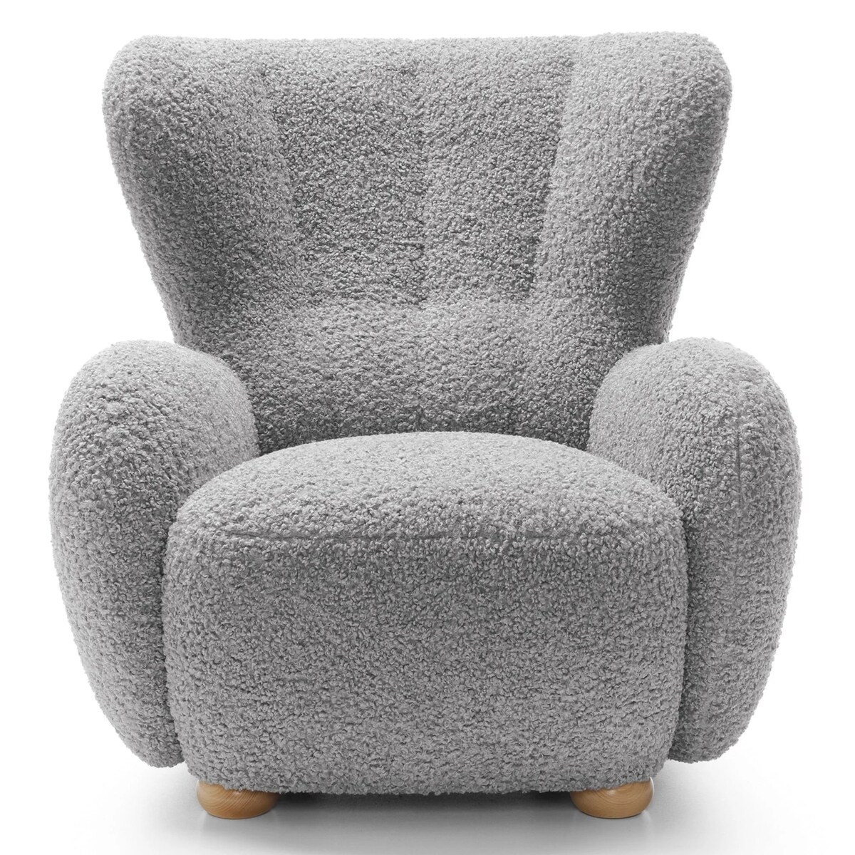 Fotel uszak boucle 91x88x100 cm POLTRONA szary
