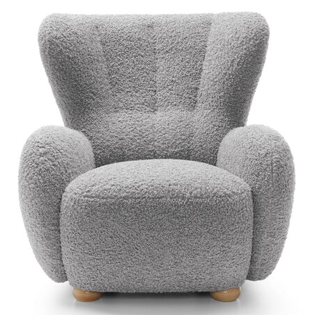 Fotel uszak boucle 91x88x100 cm POLTRONA szary