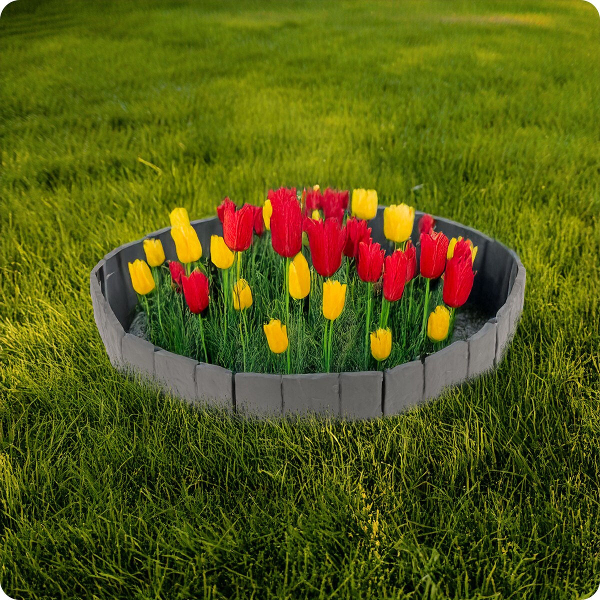 Palisada ogrodowa obrzeże ogrodowe trawnikowe szare Plonos tworzywo płotek 250 cm