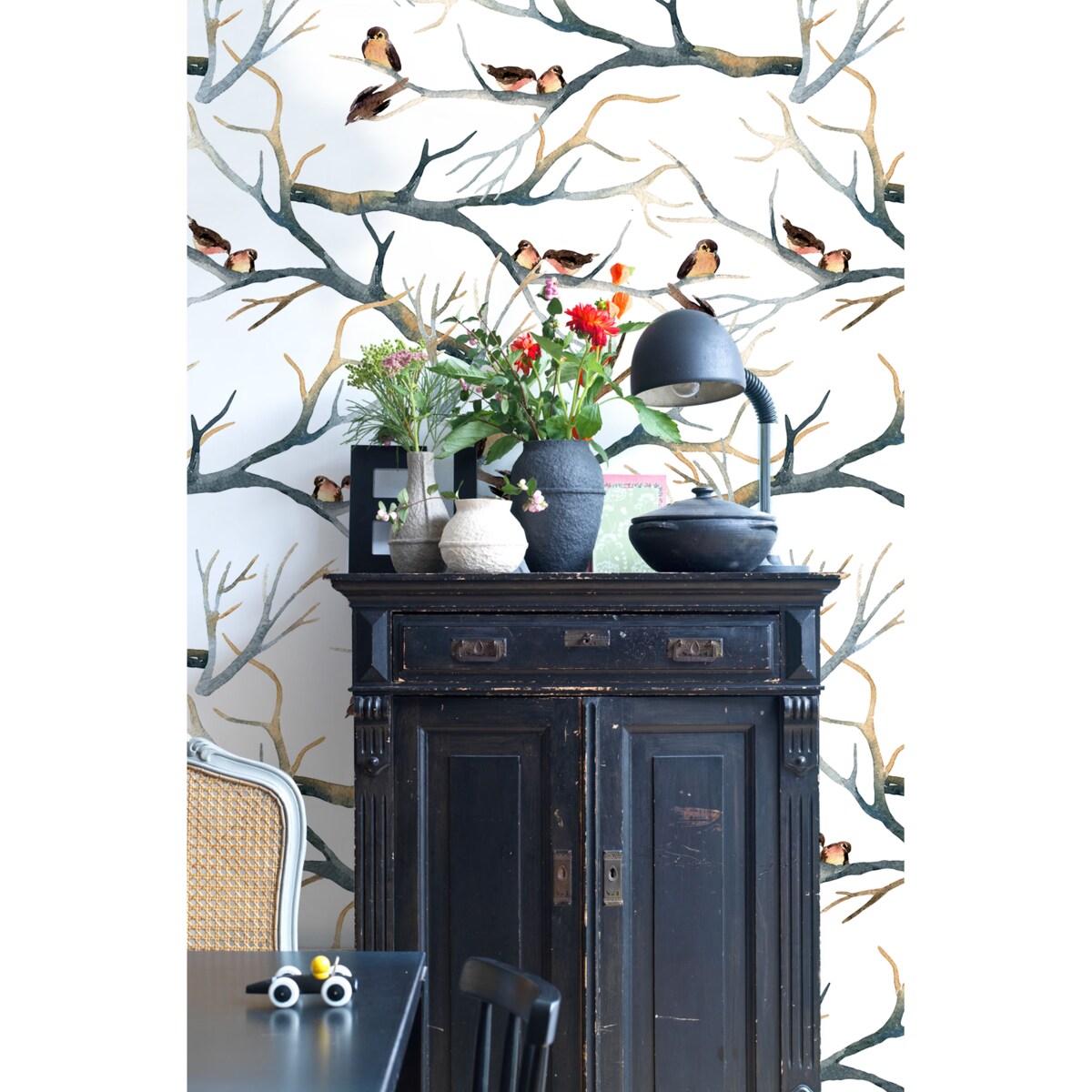 Tapeta Wróble na gałązce, 416x254cm