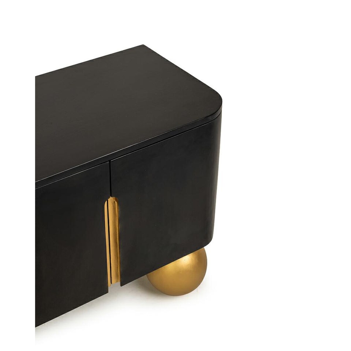 MaMaison szafka RTV ORGANIC czarna / złota / drewno