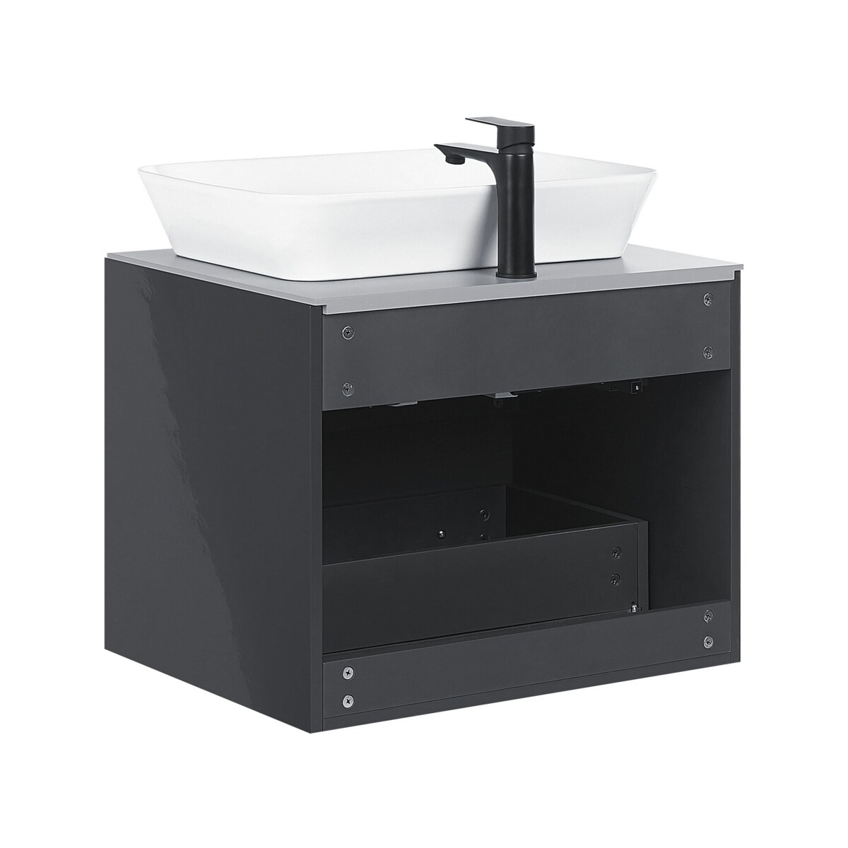 Zestaw mebli łazienkowych z umywalką szary MANZON