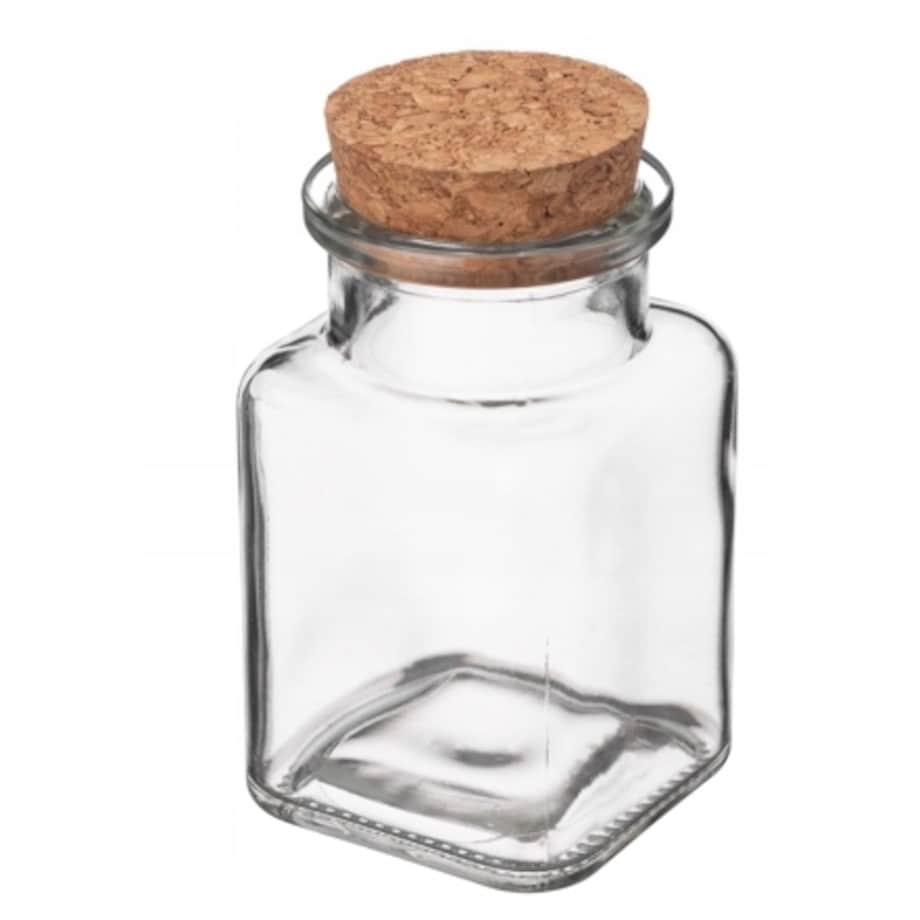 POJEMNIK szklany 180 ml Z KORKIEM na przyprawy drobiazgi nasiona herbatę