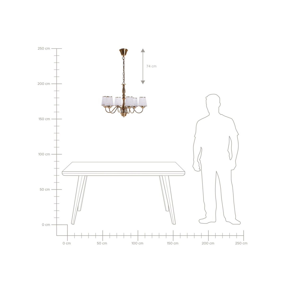 Żyrandol metalowy miedziany BRADANO