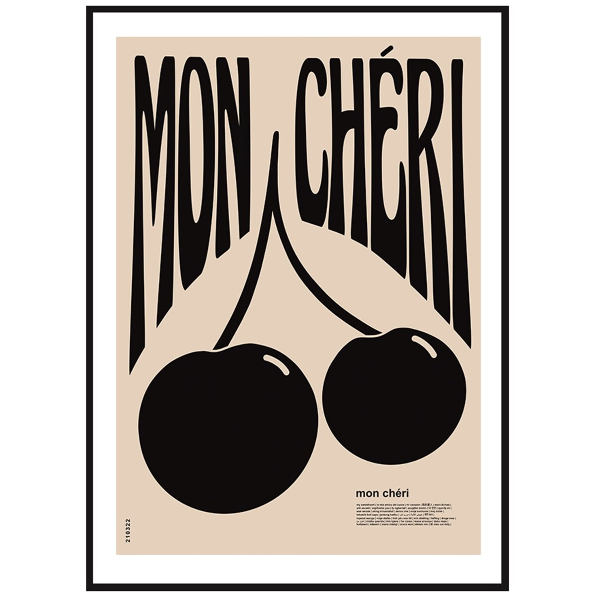 Poster Story, Plakat, Obraz - Mon Cheri Black, wymiary 70 x 100 cm