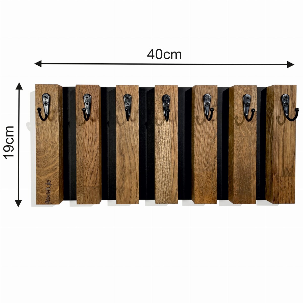 Drewniany wieszak na klucze Lamele 40cm brązowy